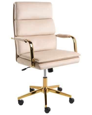 Bureaustoel VAMURE Fluweel Lichtbeige