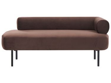 Chaise longue côté droit MIRMANDE Velours Marron foncé