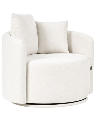 Draaifauteuil ENNORA Stof Gebroken wit