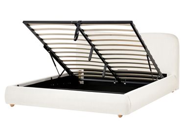 Bed met opbergruimte Stof BLAGNAC 160 x 200 cm Gebroken wit