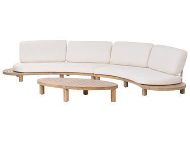 Canapé de jardin avec table 4 places NUMANA Acacia Blanc cassé