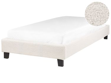 Bed zonder hoofdbord Bouclé ROANNE 90 x 200 cm Lichtbeige