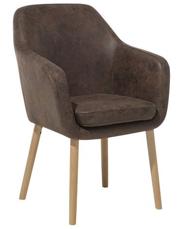 Chaise de salle à manger YORKVILLE Cuir PU Marron foncé
