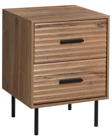 2 Drawer Bedside Table WALGETT Light Brown