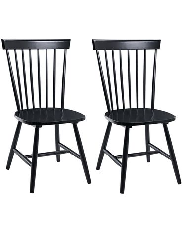 Set van 2 eetkamerstoelen BURGES Hout Zwart
