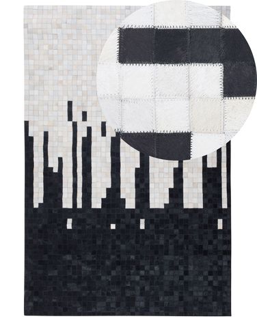Rug BOLU Black 160 x 230 cm Leather