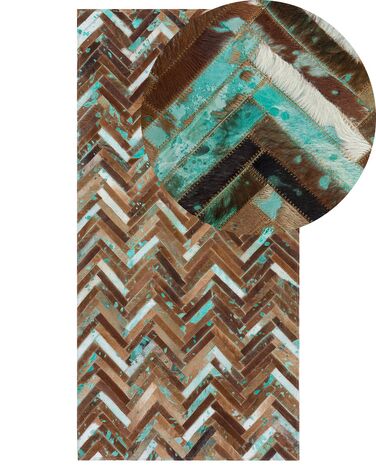 Rug AMASYA Brown 80 x 150 cm Leather