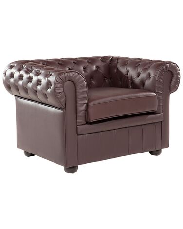 Fauteuil CHESTERFIELD Cuir Marron