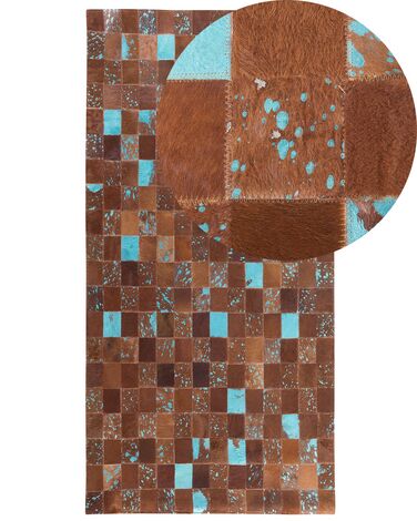 Rug ALIAGA Brown 80 x 150 cm Leather
