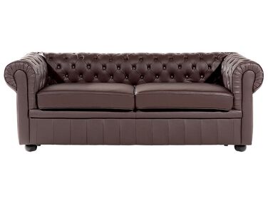 Bank 3-zits CHESTERFIELD Leer Bruin