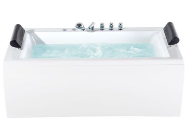 Baignoire d’angle à remous avec LED MONTEGO 172 x 83 cm Blanc