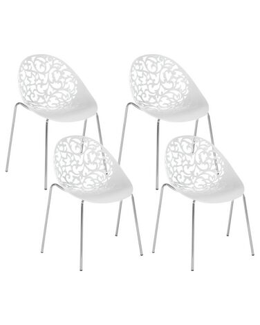 Set van 4 eetkamerstoelen MUMFORD Wit