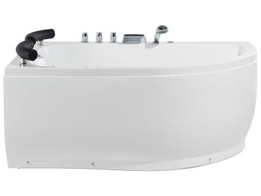 Baignoire d’angle à remous avec LED PARADISO Côté droit 158 x 113 cm Blanc