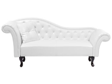 Chaise longue côté gauche LATTES Cuir PU Blanc