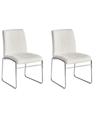 Set van 2 eetkamerstoelen KIRON Kunstleer Wit