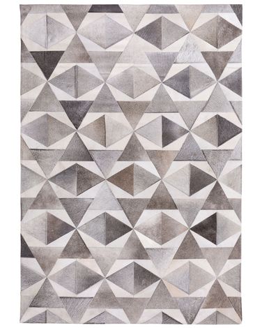 Rug ALAKA Grey 160 x 230 cm Leather