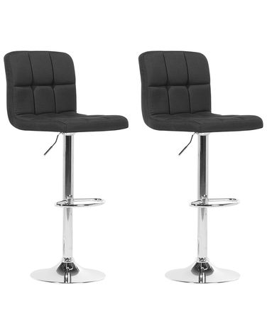 Set van 2 barstoelen MARION draaibaar Zwart