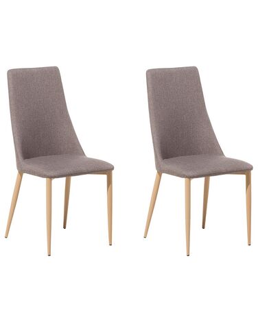 Set van 2 eetkamerstoelen CLAYTON Stof Taupe
