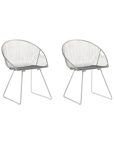 Set van 2 eetkamerstoelen AURORA Metaal Zilver