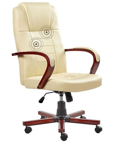 Massagestoel DIAMOND met verwarming Leer Beige