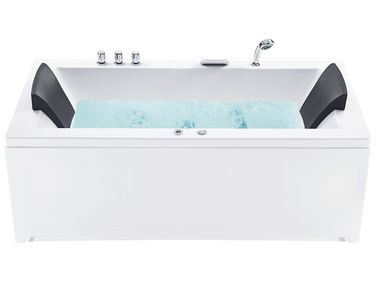 Baignoire d’angle à remous avec LED VARADERO Côté droit 183 x 90 cm Blanc