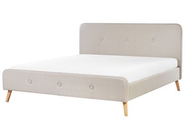 Bed Kunstlinnen RENNES 180 x 200 cm Lichtbeige