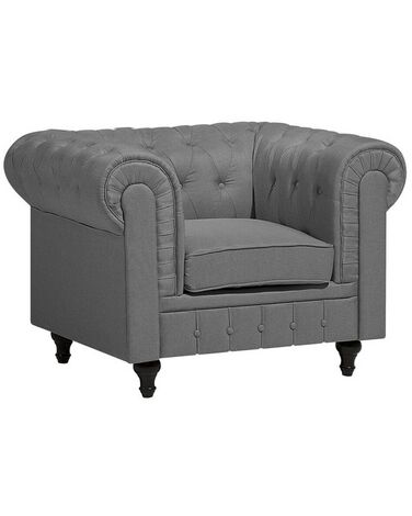 Fauteuil CHESTERFIELD Tissu Gris clair