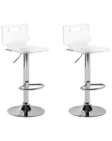 Set van 2 barstoelen MALTA draaibaar Transparant