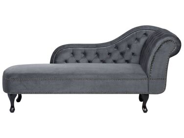Rechtszijdige chaise longue NIMES Fluweel Grijs