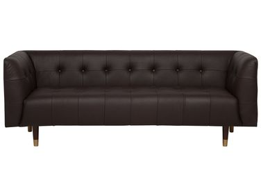 Sofa 3 Seater BYSKE Leather Dark Brown