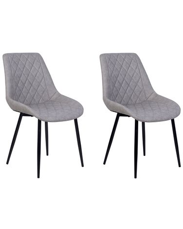 Set van 2 eetkamerstoelen MARIBEL Kunstleer Lichtgrijs