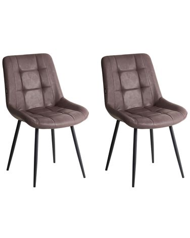 Set van 2 eetkamerstoelen MELROSE II Kunstleer Donkerbruin
