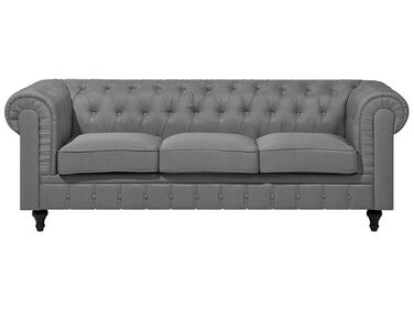 Canapé 3 places CHESTERFIELD Tissu Gris clair