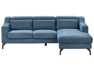 Canapé d'angle 4 places GLOSLI Tissu Bleu marine Côté gauche