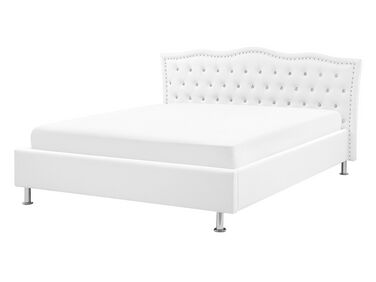 Bed Kunstleer METZ 140 x 200 cm Wit