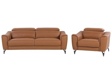 Ensemble de salon 4 places NARWIK Cuir Marron