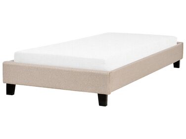 Bed without Headboard Fabric ROANNE 90 x 200 cm (EU Single) Beige