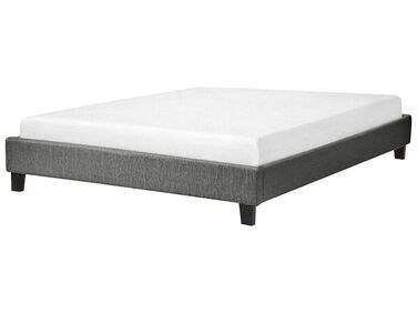Bed without Headboard Fabric ROANNE 140 x 200 cm (EU Double) Grey