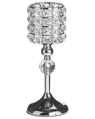 Bougeoir AVORD Verre 33 cm Argenté