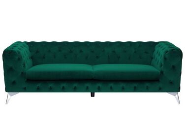 Sofa 3 Seater SOTRA Velvet Emerald Green