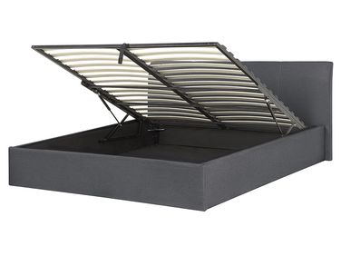Bed met opbergruimte Stof ORBEY 160 x 200 cm Grijs
