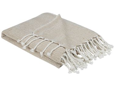 Plaid TILMI Katoen 130 x 160 cm Lichtbeige