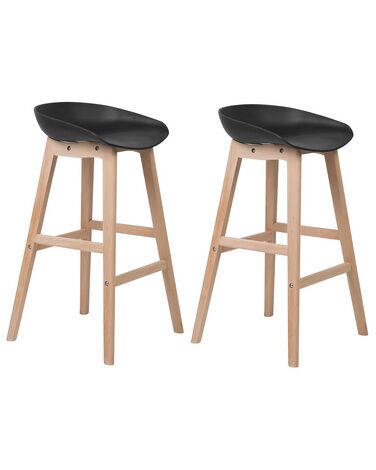 Set van 2 barstoelen MICCO Zwart