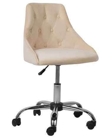 Bureaustoel PARRISH Fluweel Beige