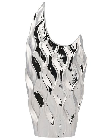 Decoratieve vaas HALUZA Steengoed 35 cm Zilver
