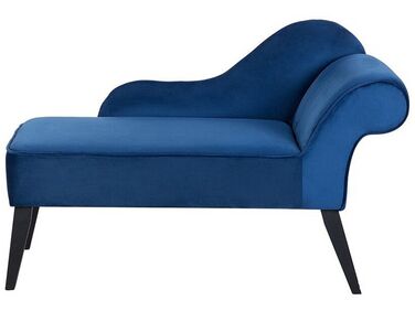Rechtszijdige chaise longue BIARRITZ Fluweel Marineblauw