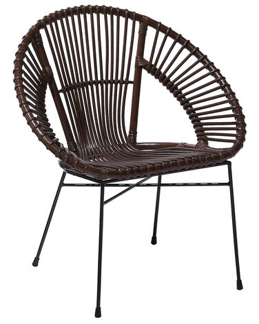 Chaise de salle à manger SARITA Rotin Marron foncé