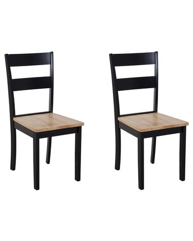 Set van 2 eetkamerstoelen GEORGIA Hout Zwart