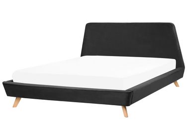 Bed Fluweel VIENNE 180 x 200 cm Zwart