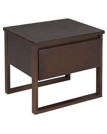 1 Drawer Bedside Table GIULIA Pine Wood Dark Brown